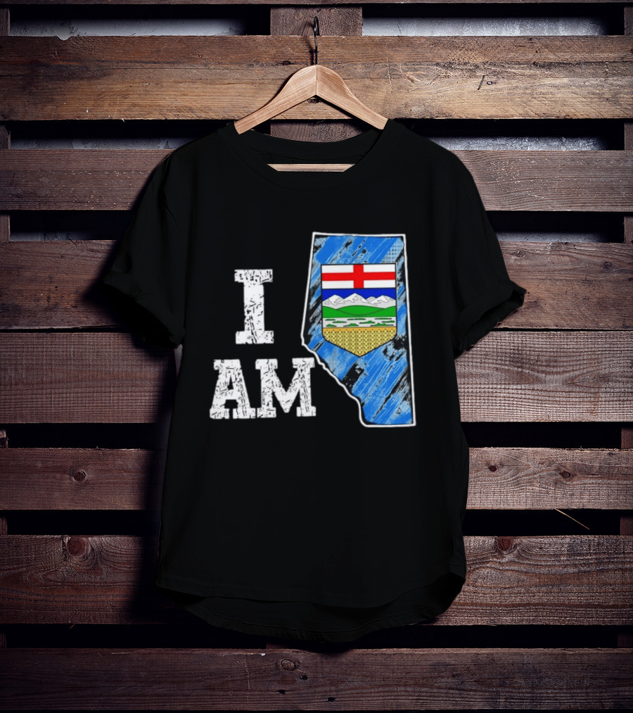 I Am Alberta Canada Province Emblem And Flag Pride T-Shirt