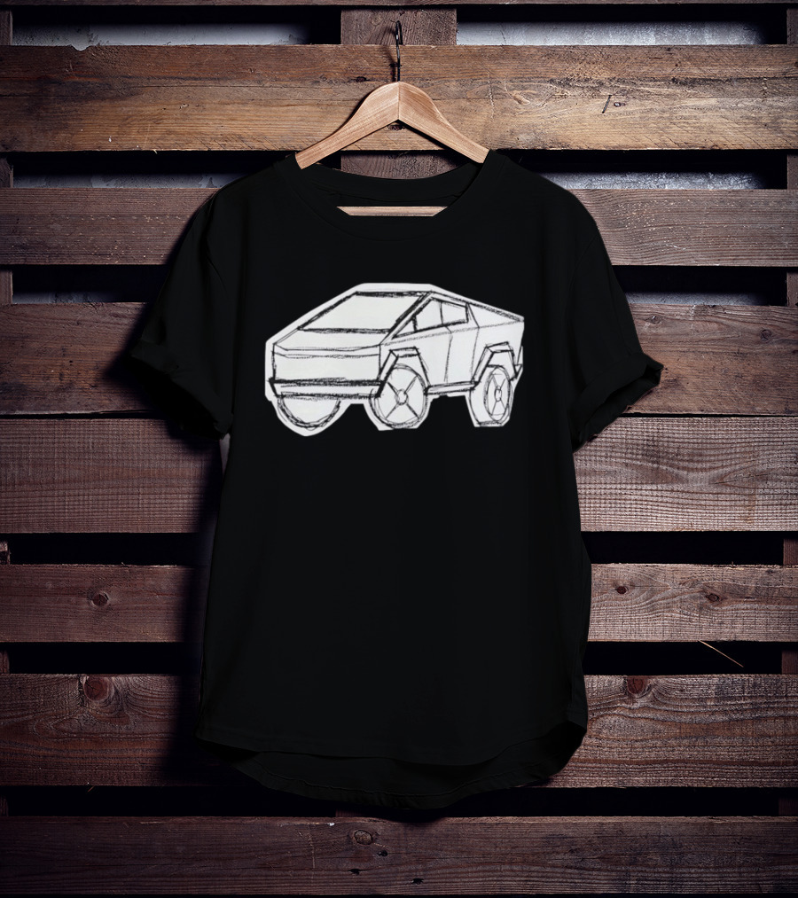 Tesla Cybertruck Electric Vehicle Cyber Sketch T-Shirt