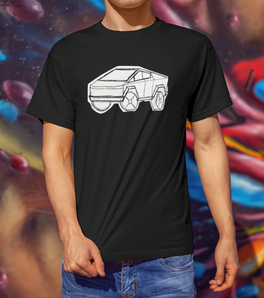 Tesla Cybertruck Electric Vehicle Cyber Sketch T-Shirt