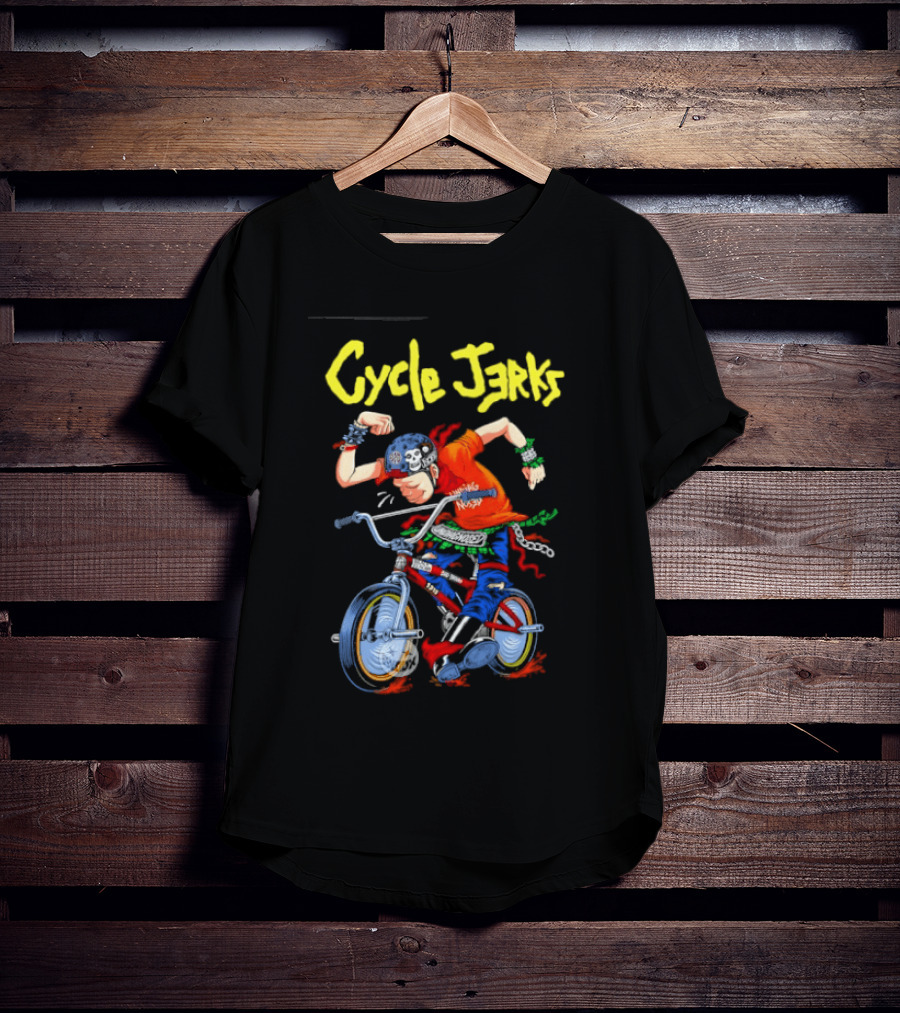 Cycle Jerks Undiagnosed Black Flag Bad Brains Bad Religion NOFX Biking Adventure T-Shirt