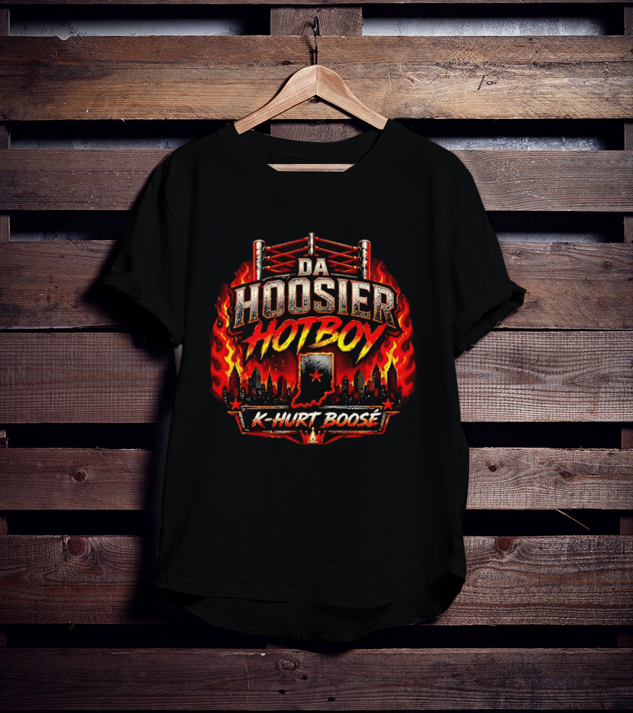 Da Hoosier Hotboy K Hurt Boosé Indiana Cityscape Wrestling Ring T-Shirt
