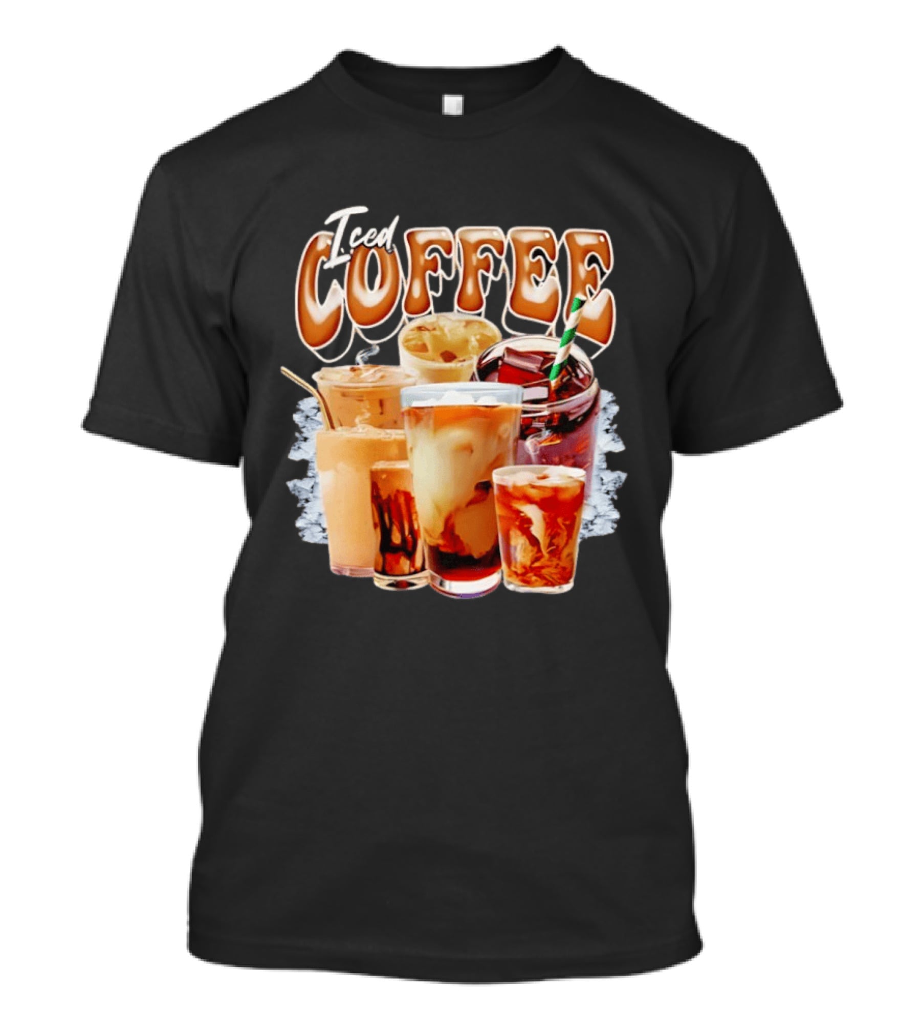 Iced Coffee Collage Iced Drinks Bootleg Vintage Aesthetic T-Shirt