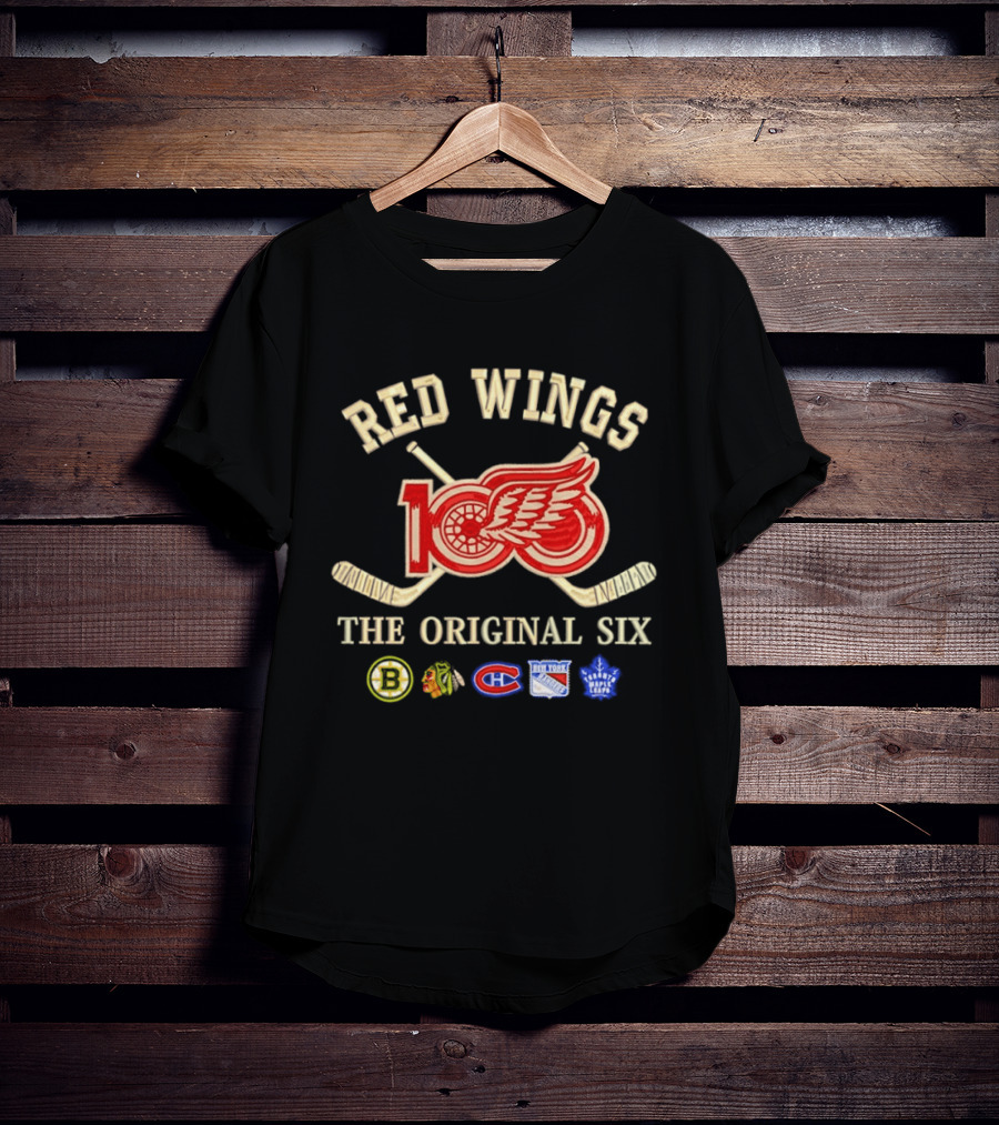 Detroit Red Wings 100th Anniversary 1926 2026 The Original Six NHL Teams T-Shirt