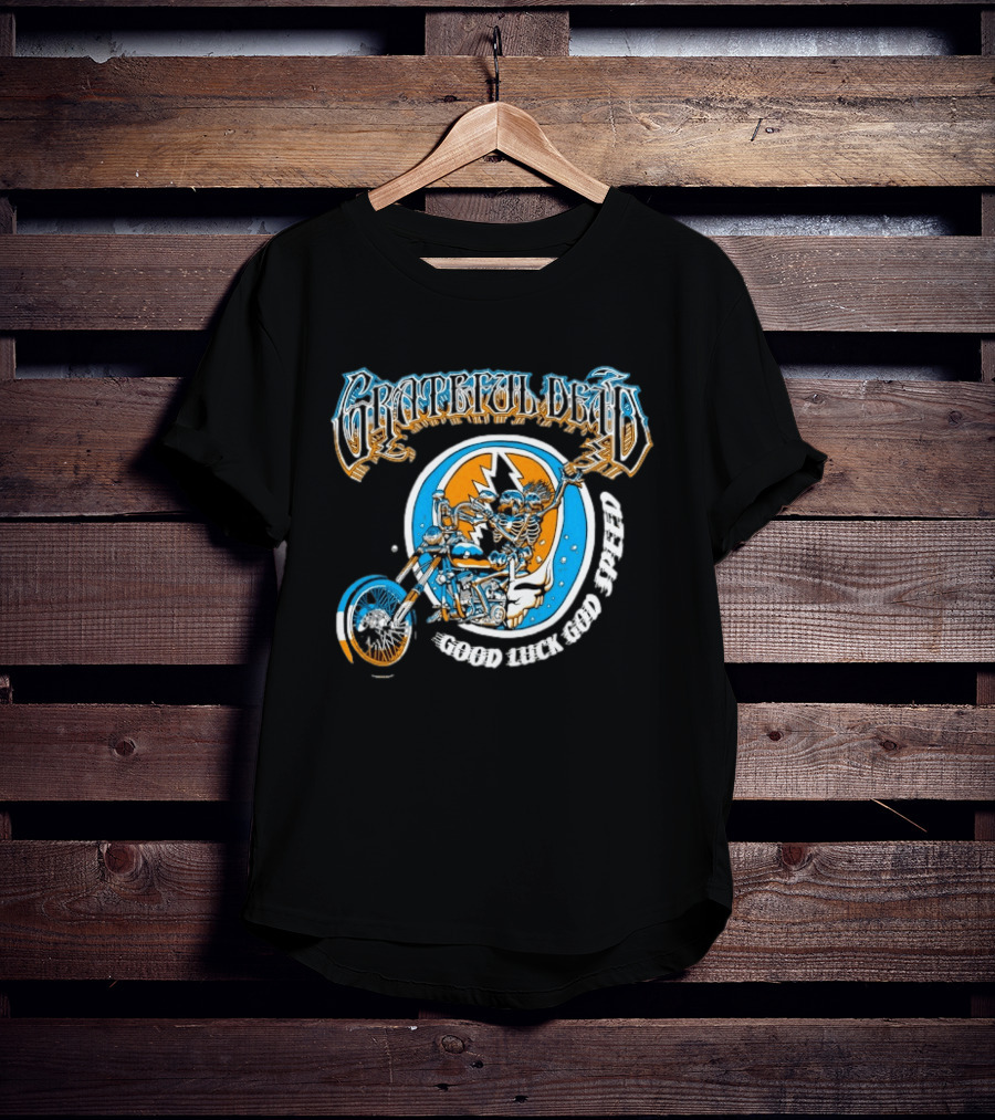 Grateful Dead Skeleton Biker Good Luck God Speed T-Shirt