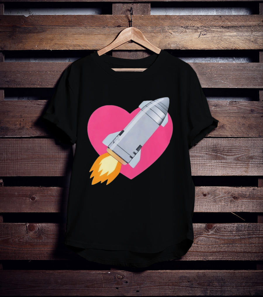Merger Rocket Heart Space Love Launch T-Shirt