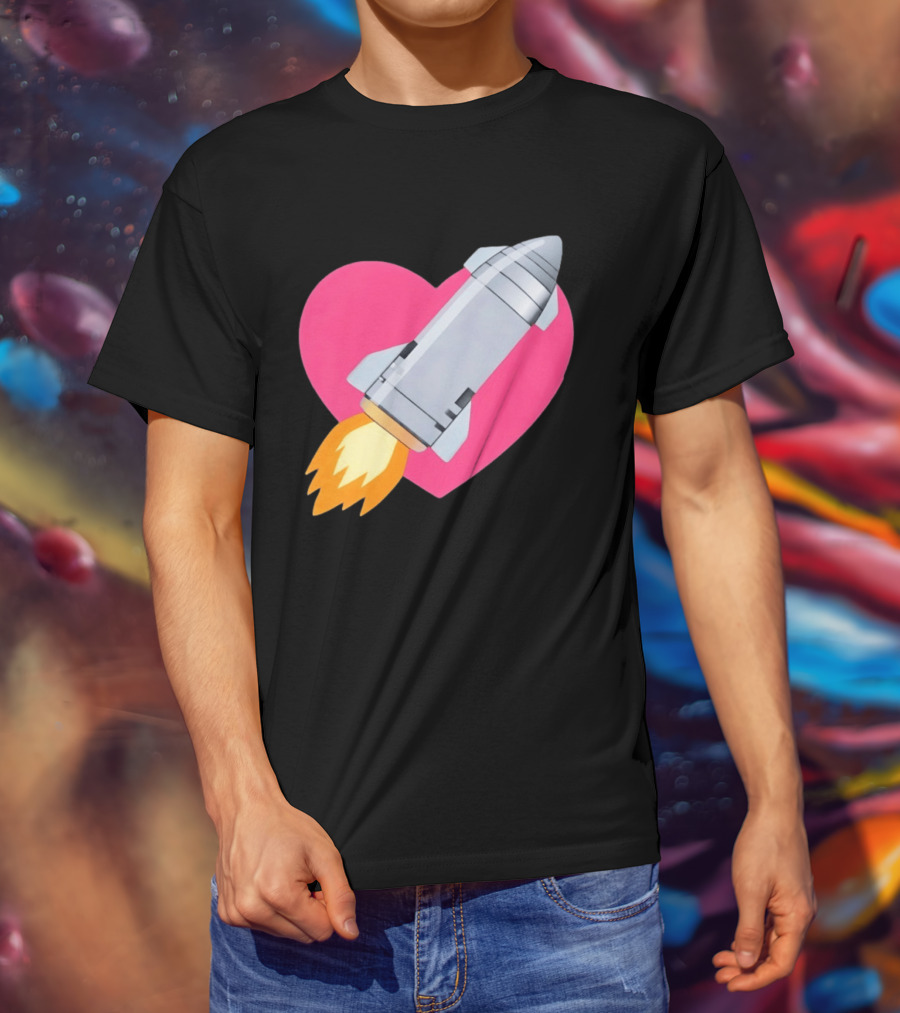 Merger Rocket Heart Space Love Launch T-Shirt