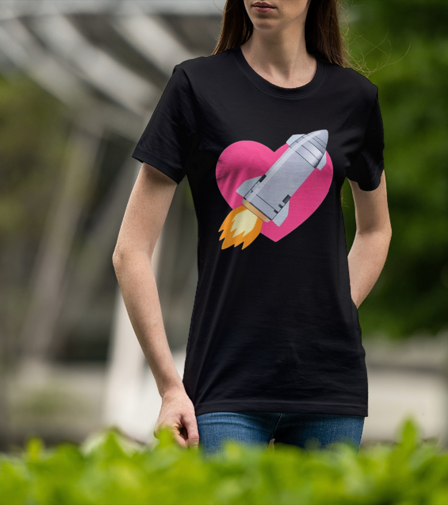 Merger Rocket Heart Space Love Launch T-Shirt