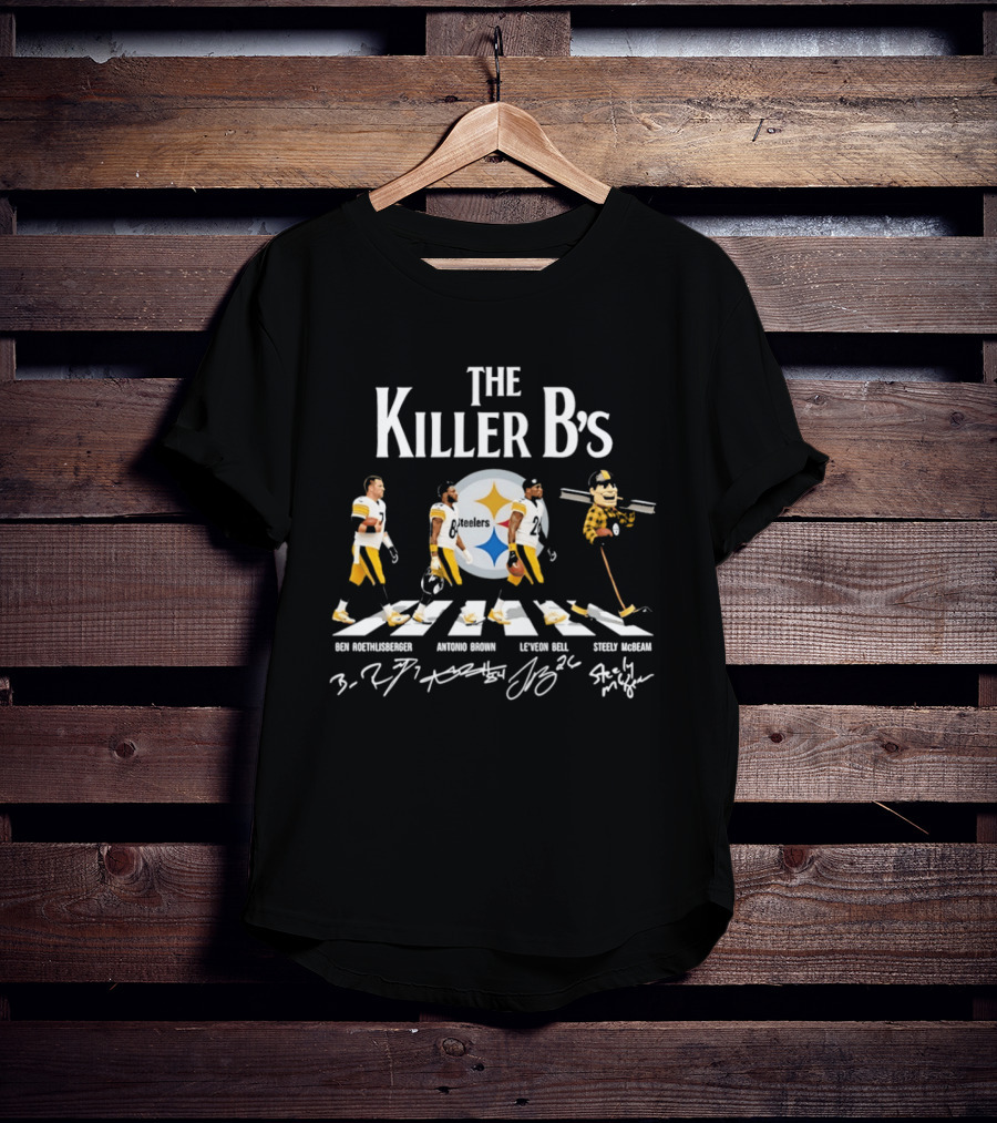 Pittsburgh Steelers The Killer B's Abbey Road Ben Roethlisberger Antonio Brown Le'Veon Bell Steely McBeam T-Shirt
