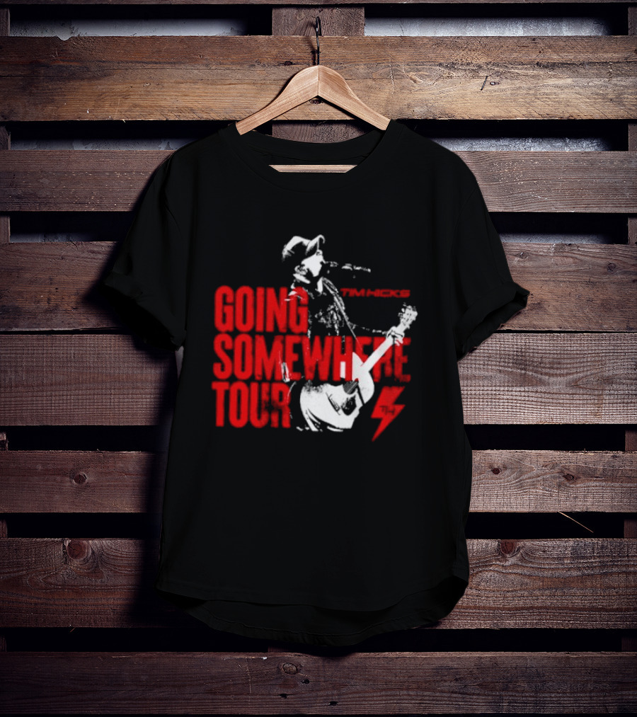 Tim Hicks Going Somewhere Tour Guitar Lightning Bolt T-Shirt