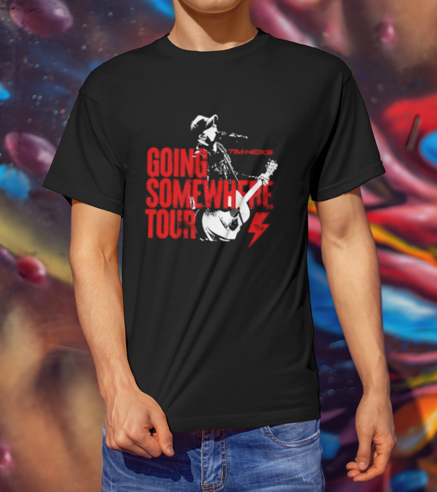 Tim Hicks Going Somewhere Tour Guitar Lightning Bolt T-Shirt