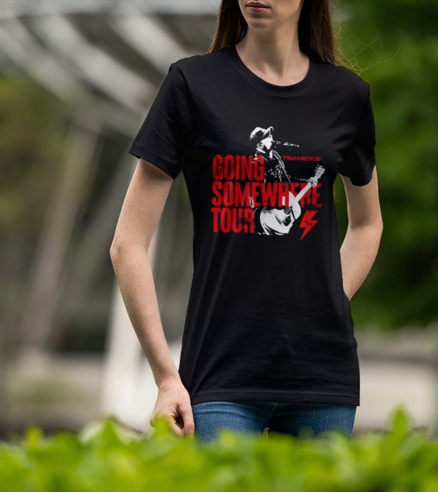 Tim Hicks Going Somewhere Tour Guitar Lightning Bolt T-Shirt