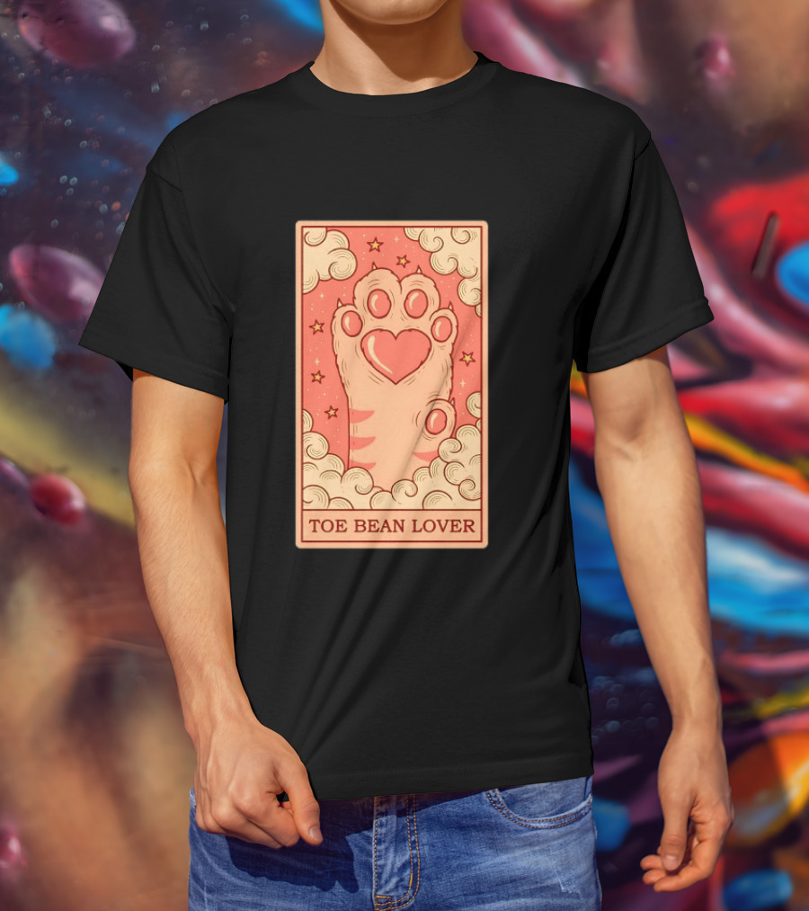 Toe Bean Lover Cat Paw Heart And Stars Whimsical T-Shirt