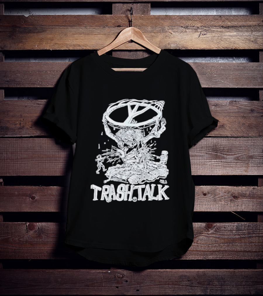 Trash Talk Tank War Hardcore Punk Skater And Tank Collision T-Shirt