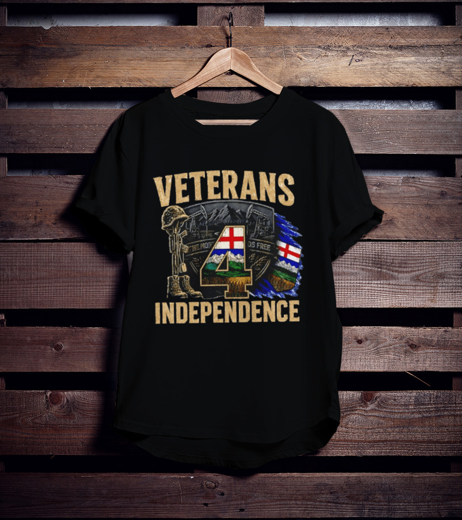 Veterans 4 Independence The North Stands Free Alberta Flag T-Shirt