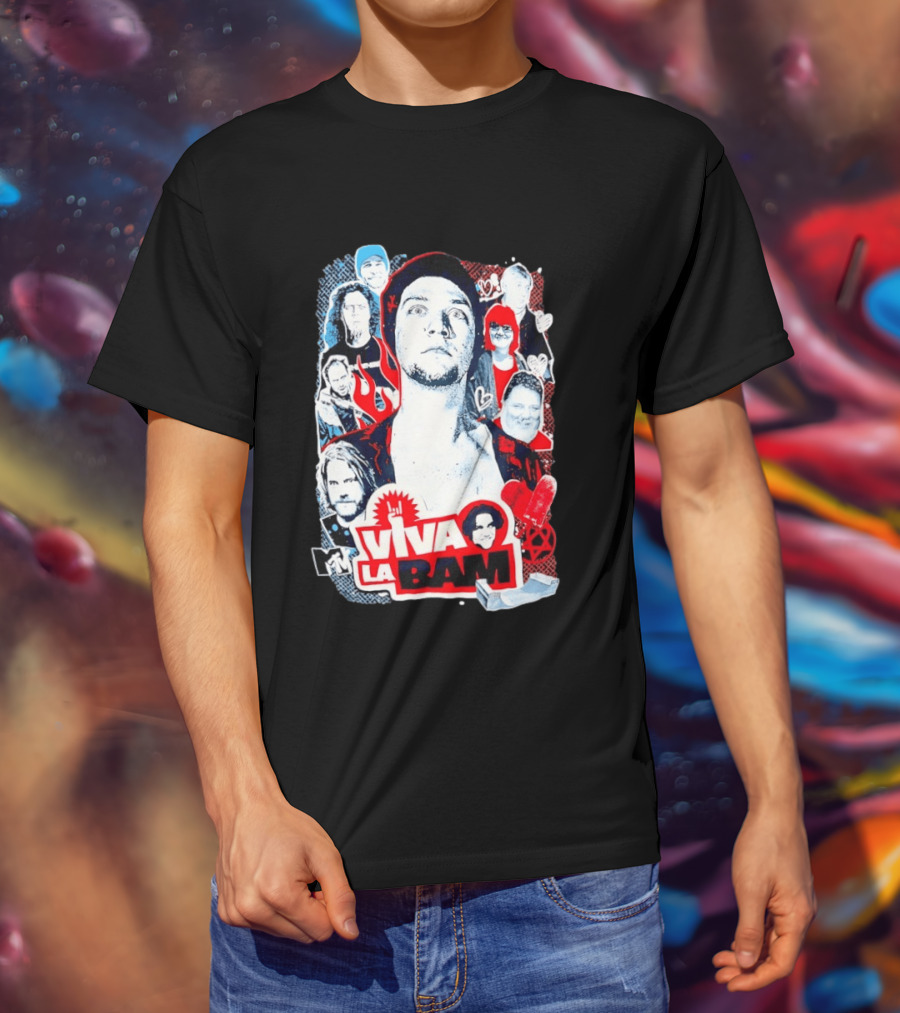 Viva La Bam MTV Jackass Cast Collage Reality TV Series T-Shirt