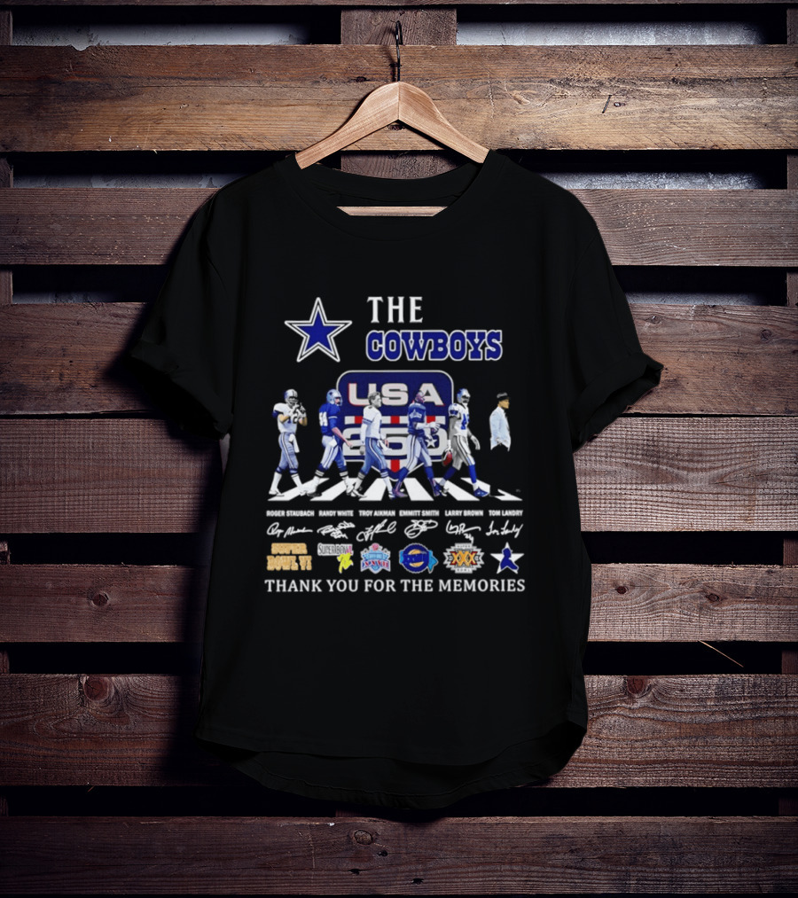 The Cowboys USA 250 Years Abbey Road Thank You For The Memories Signatures T-Shirt