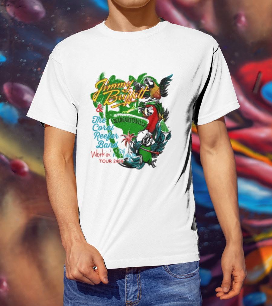 Jimmy Buffett Margaritaville Workin' And Playin' Tour 2015 Coral Reefer Band T-Shirt