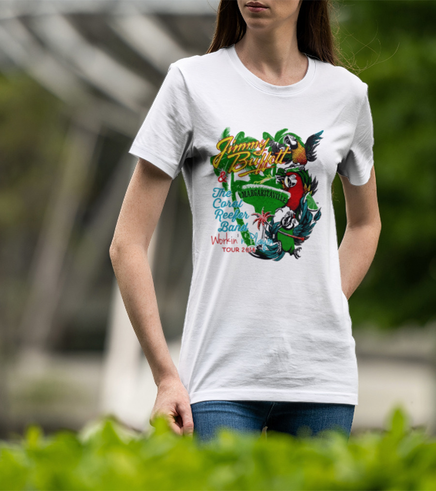 Jimmy Buffett Margaritaville Workin' And Playin' Tour 2015 Coral Reefer Band T-Shirt