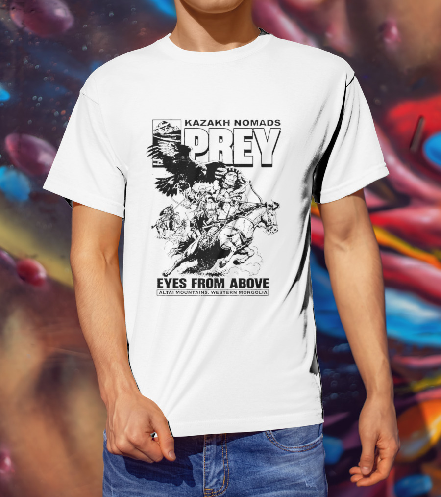 Kazakh Nomads Prey Altai Mountains Western Mongolia Eagle Rider T-Shirt