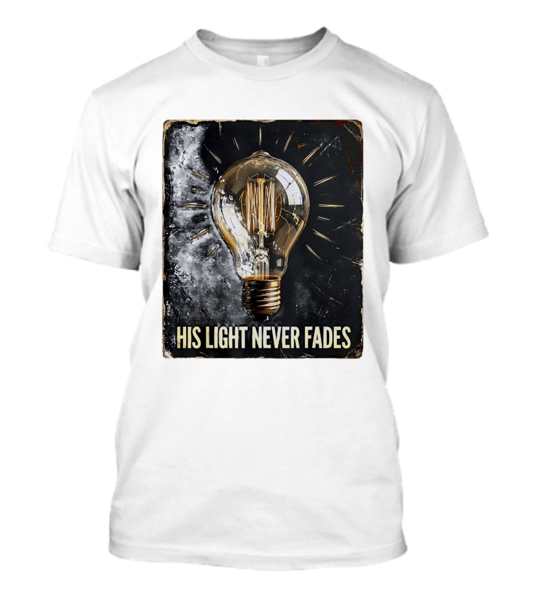 His Light Never Fades Vintage Light Bulb T-Shirt