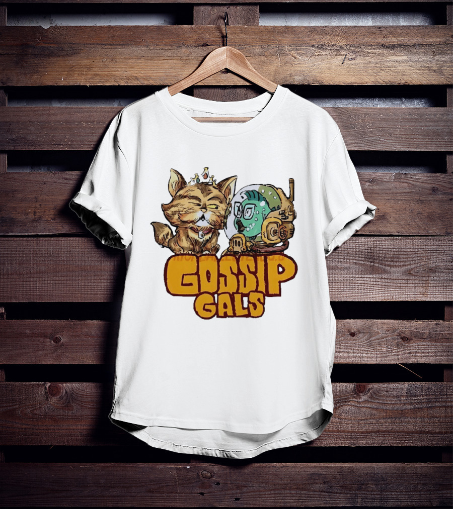 Gossip Gals Royal Cat With Crown And Fish In Astronaut Helmet T-Shirt
