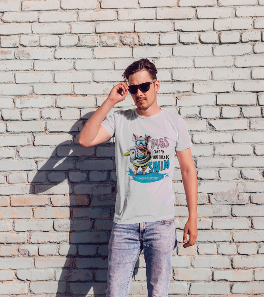 Pigs Fly Nassau Scuba Sand Sea Swim T-Shirt