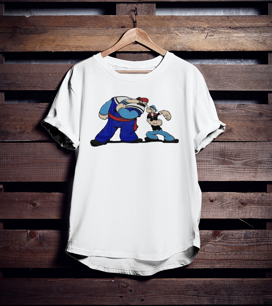 Popeye Vs Sindbad Epic Showdown Classic Cartoon Battle T-Shirt
