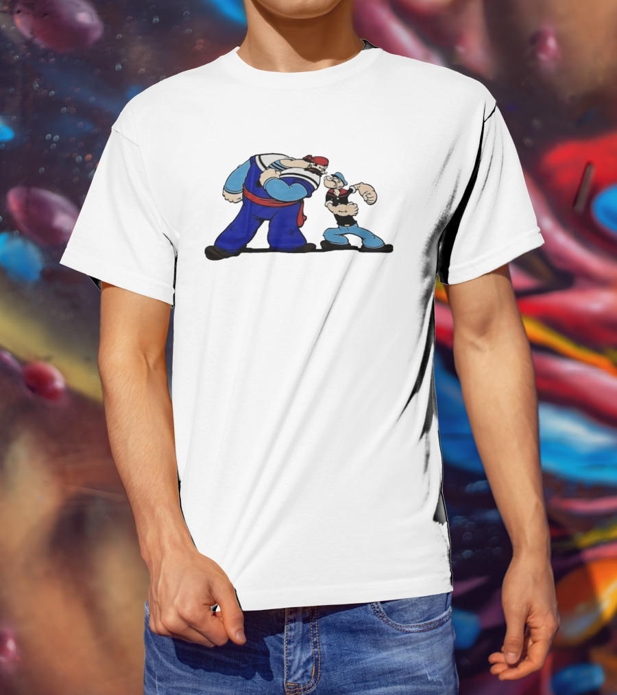 Popeye Vs Sindbad Epic Showdown Classic Cartoon Battle T-Shirt