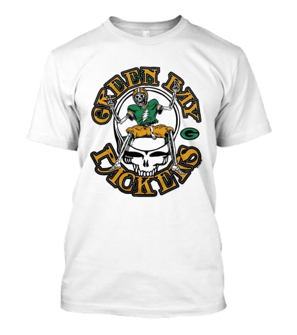 Green Bay Packers Skeleton Grateful Dead Collaboration T-Shirt