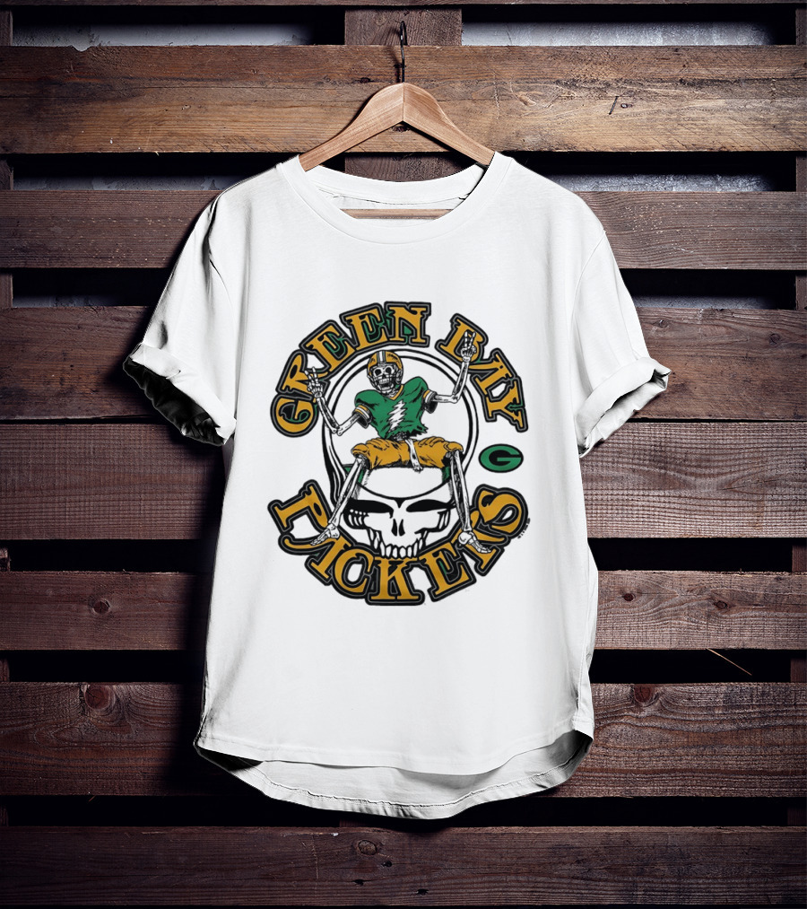Green Bay Packers Skeleton Grateful Dead Collaboration T-Shirt