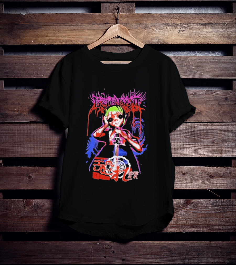 Hinatsura's Dread Dread Dread Colorful Manga Art Style With Japanese Script T-Shirt