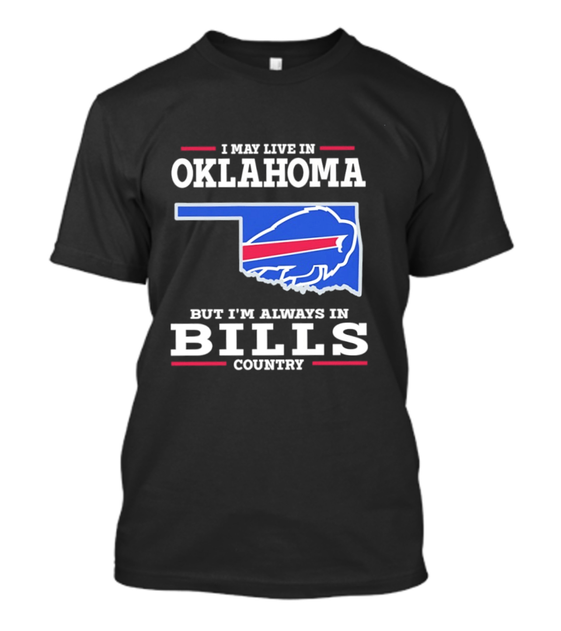 Oklahoma Resident Buffalo Bills Country Map Fan T-Shirt