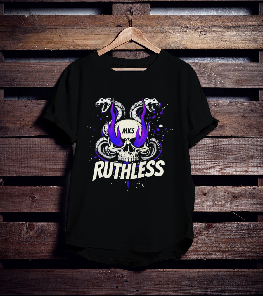 Ruthless Skull Snakes Gothic HKS Purple Flame T-Shirt
