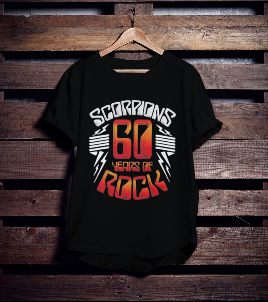 Scorpions 60 Years Of Rock Scorpions Rock Zone Membership Anniversary Celebration Lightning T-Shirt