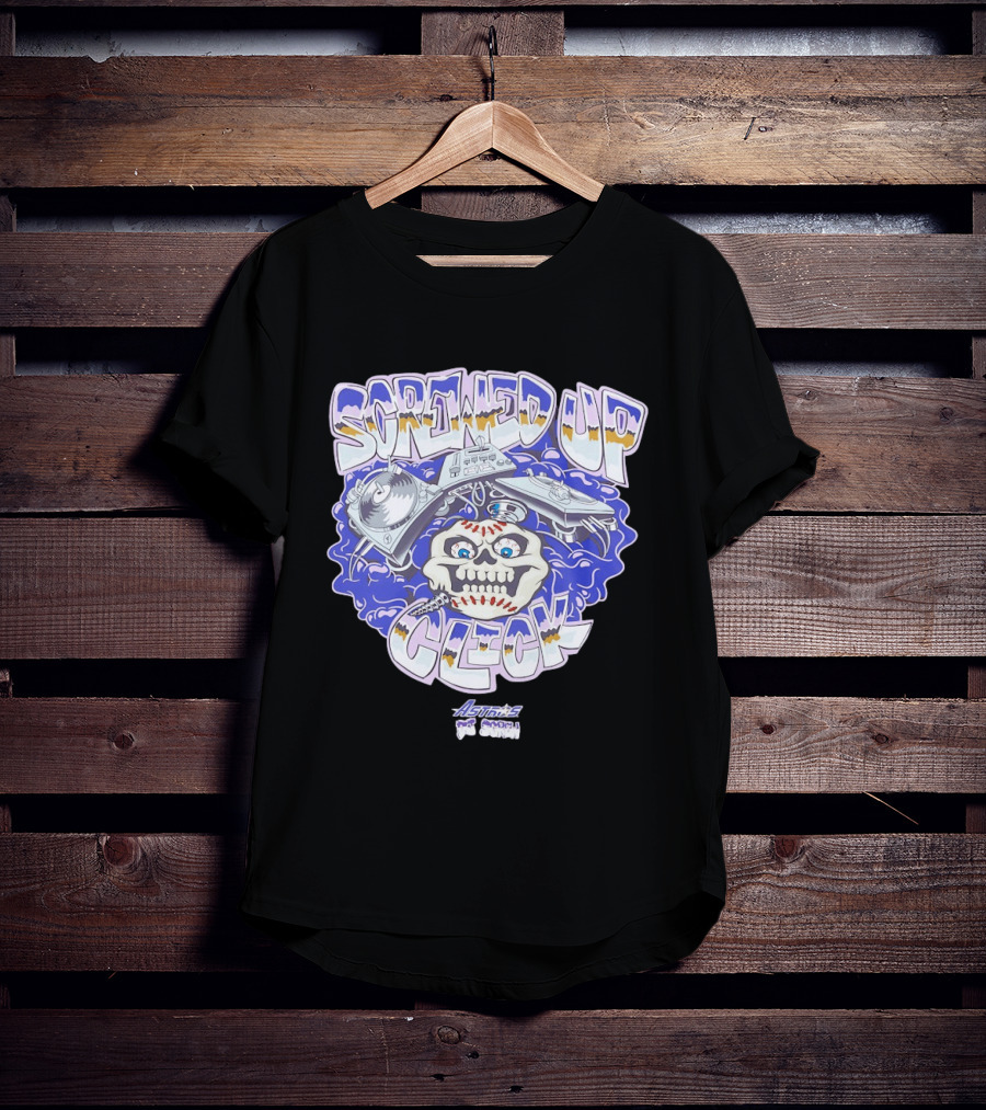 Screwed Up Click Skull DJ Houston Astros Mashup Visual T-Shirt