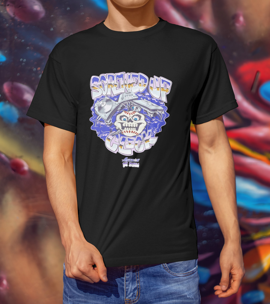 Screwed Up Click Skull DJ Houston Astros Mashup Visual T-Shirt