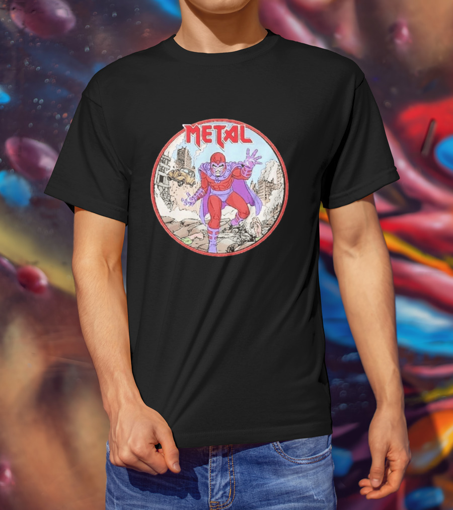 Metal Magneto Villain Heavy Metal Aesthetic Comic Book T-Shirt