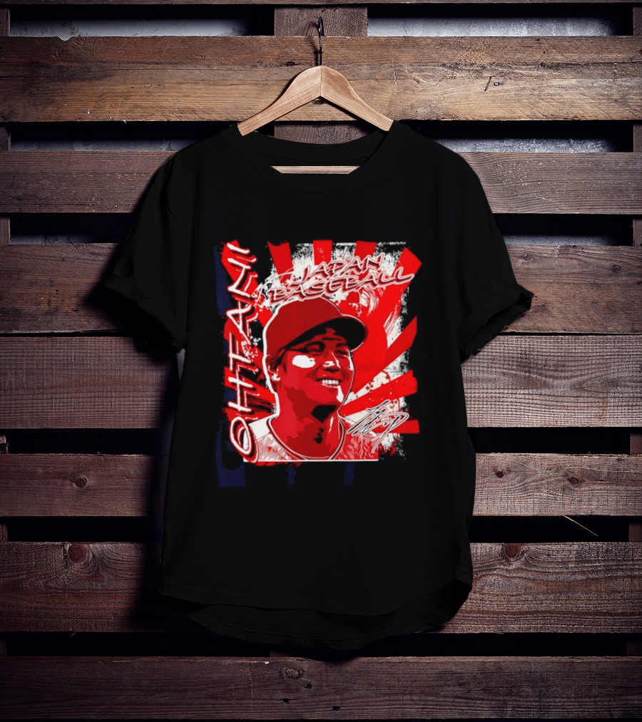 Japan Baseball Shohei Ohtani MLB International Red White Sunburst T-Shirt