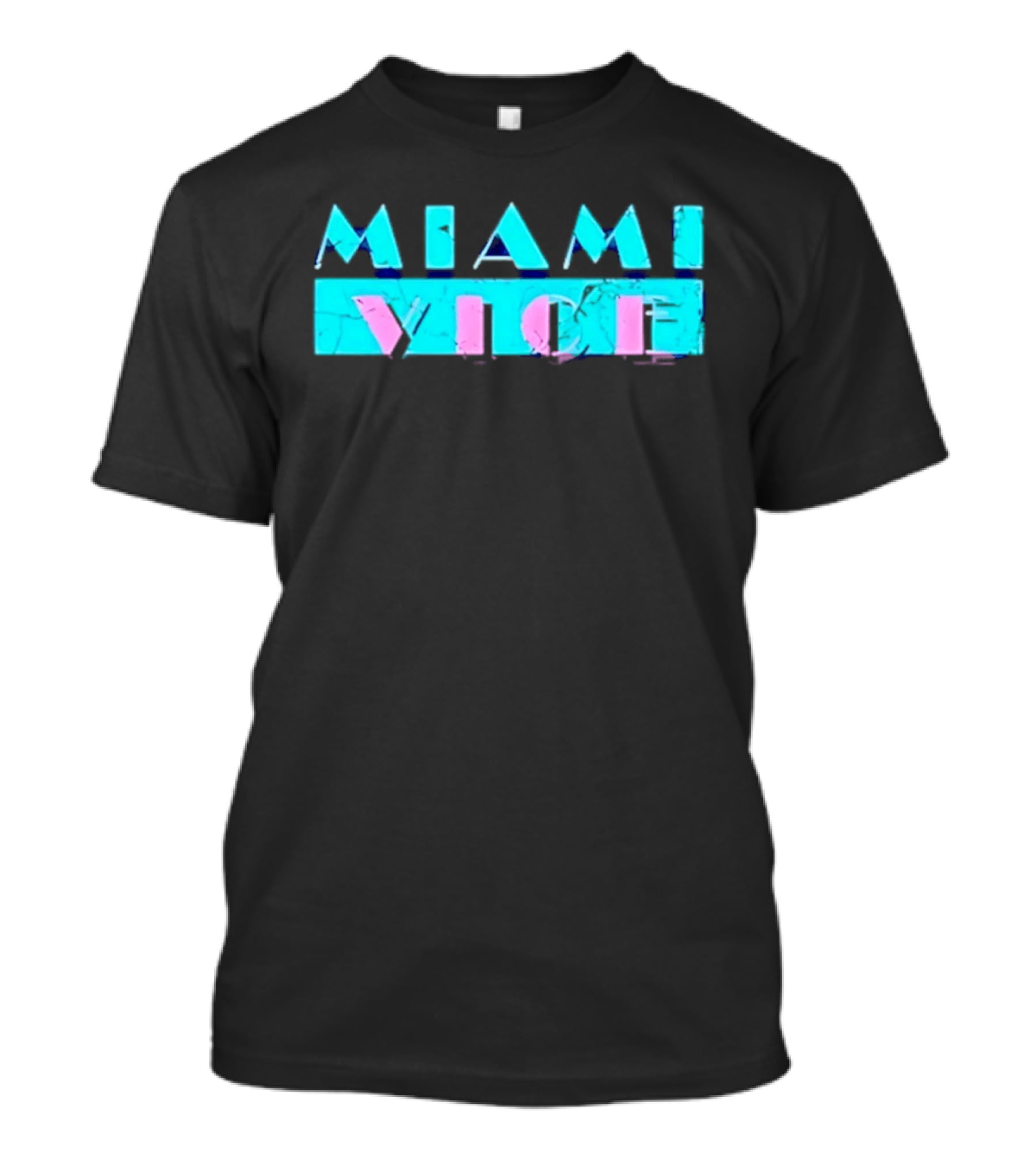 MIAMI VICE Retro Neon Blue Pink Aesthetic T-Shirt