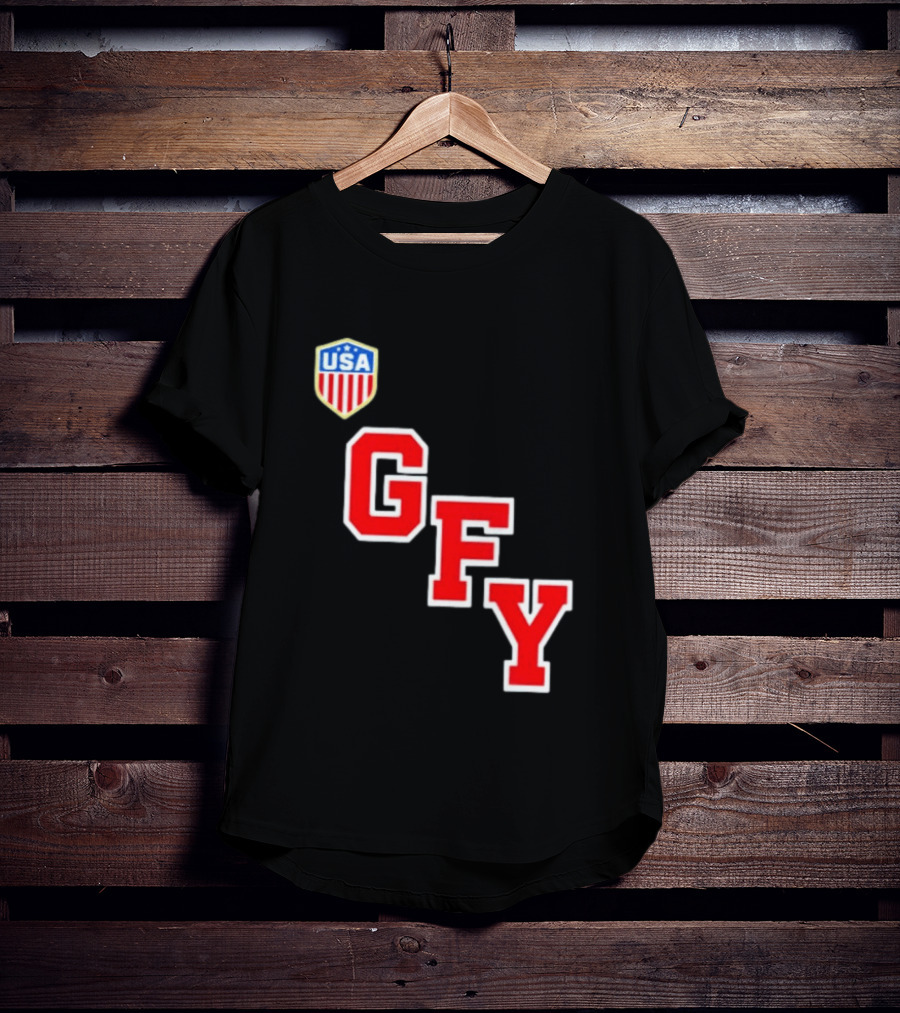 GFY USA Team Red Lettering And Shield T-Shirt