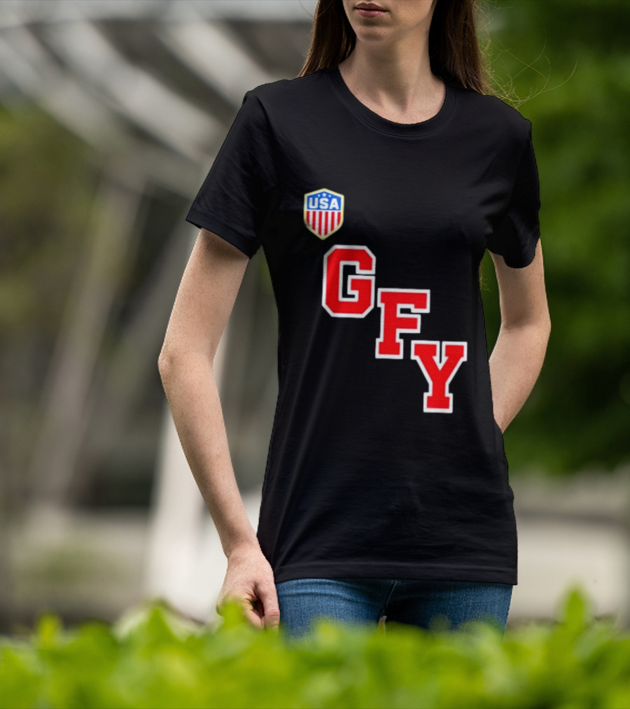 GFY USA Team Red Lettering And Shield T-Shirt
