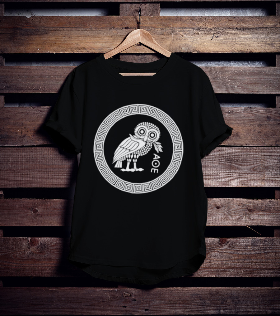 Owl Of Athena ΑΘΕ Symbol In Greek Circular T-Shirt
