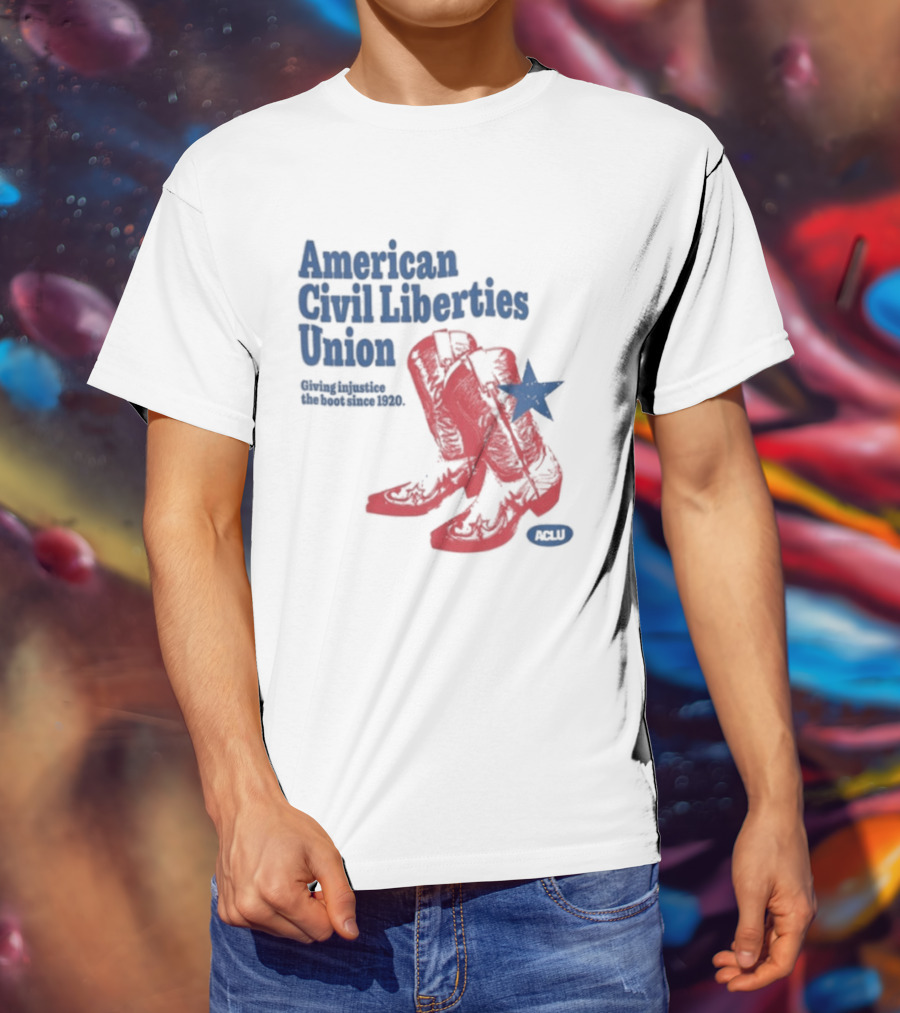American Civil Liberties Union Cowboy Boots ACLU Star T-Shirt