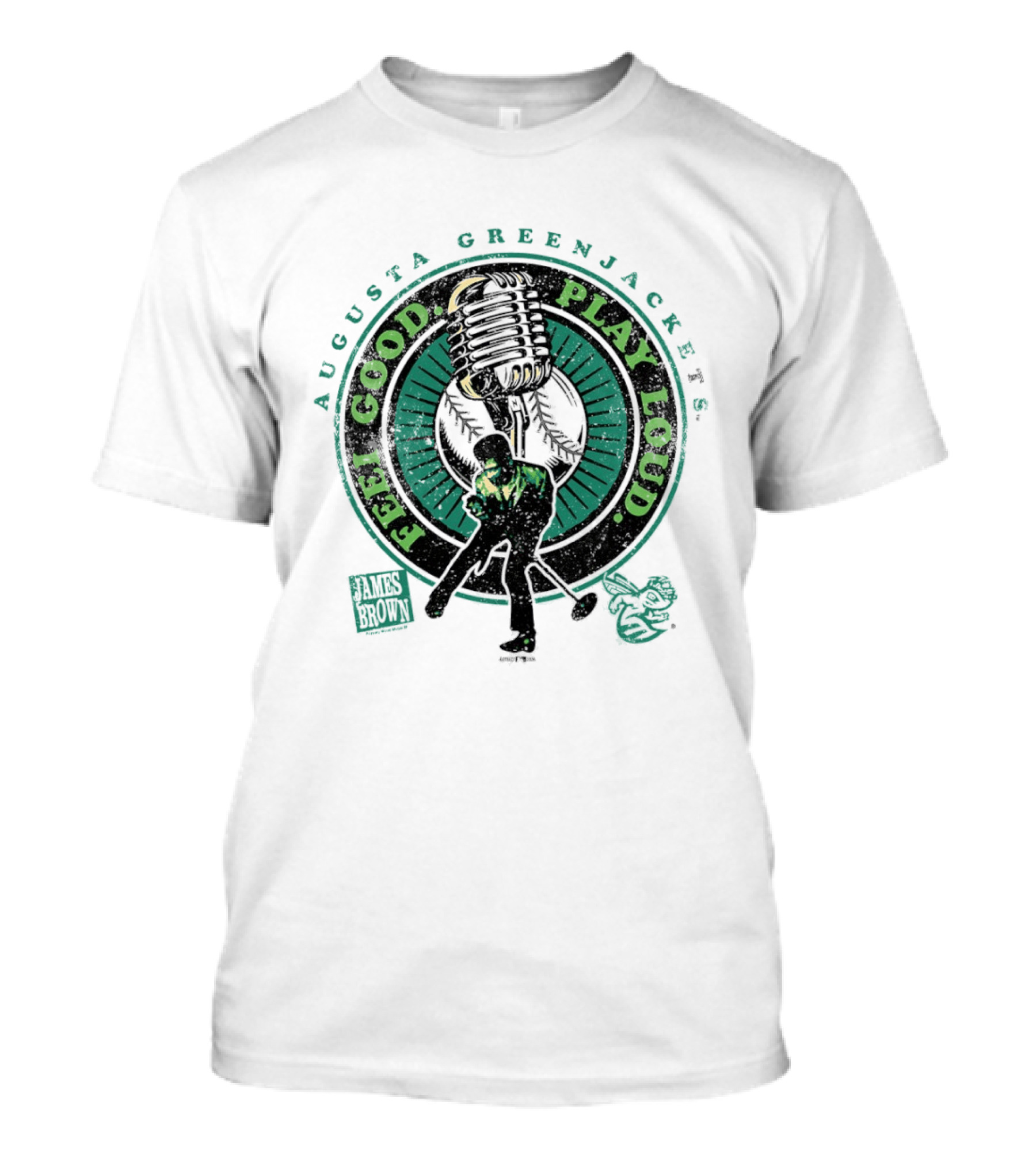 Augusta GreenJackets Feel Good Play Loud James Brown T-Shirt