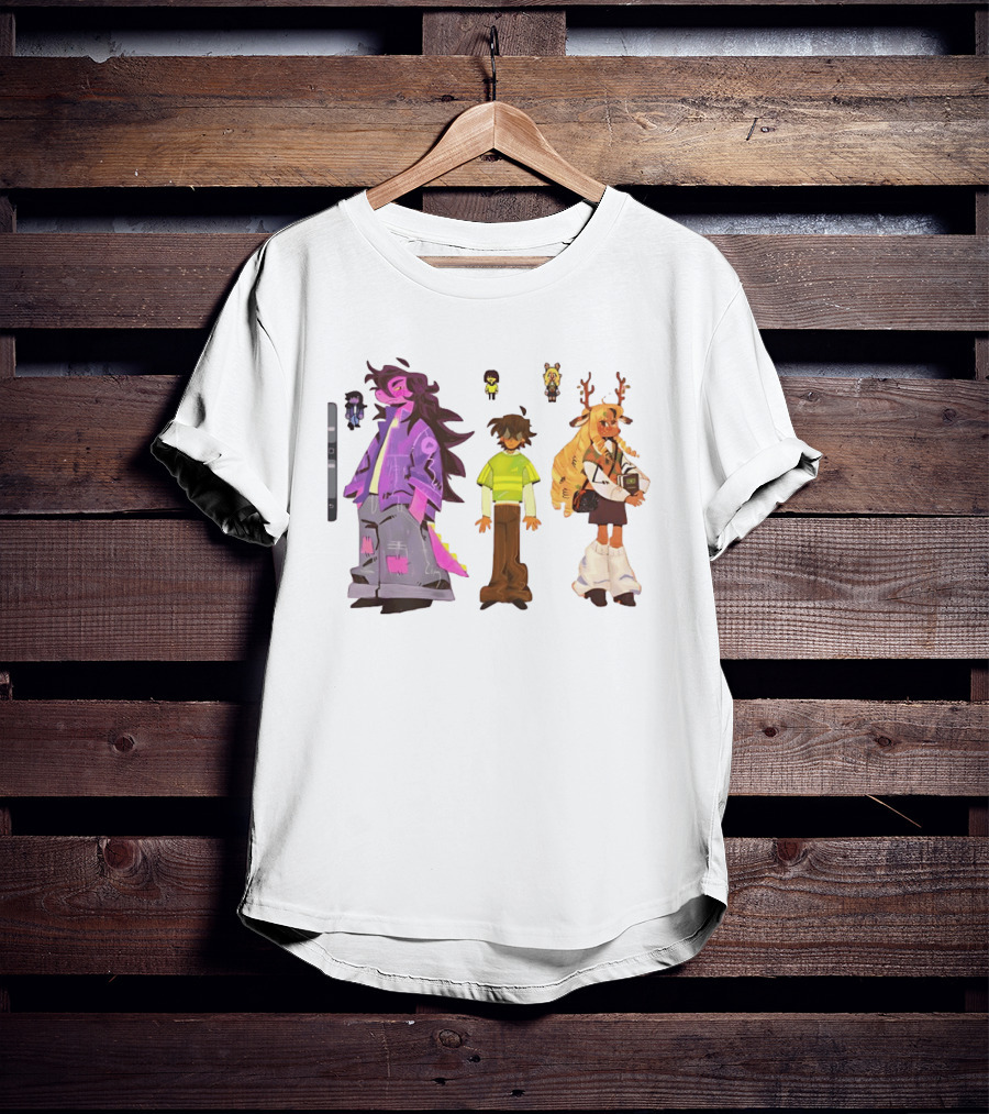 Deltarune Characters Illustrated Including Kris Susie And Noelle T-Shirt