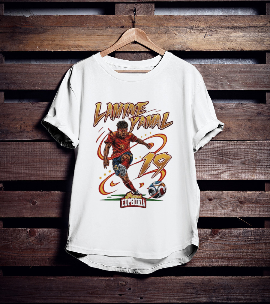Lamine Yamal Number 19 Planet Euphoria Football T-Shirt