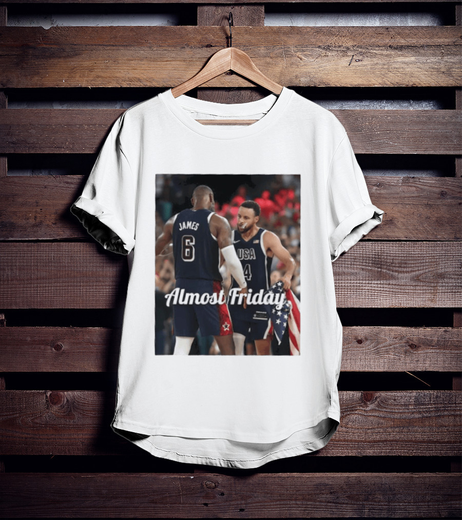 LeBron James Stephen Curry USA Basketball Almost Friday Team Spirit T-Shirt