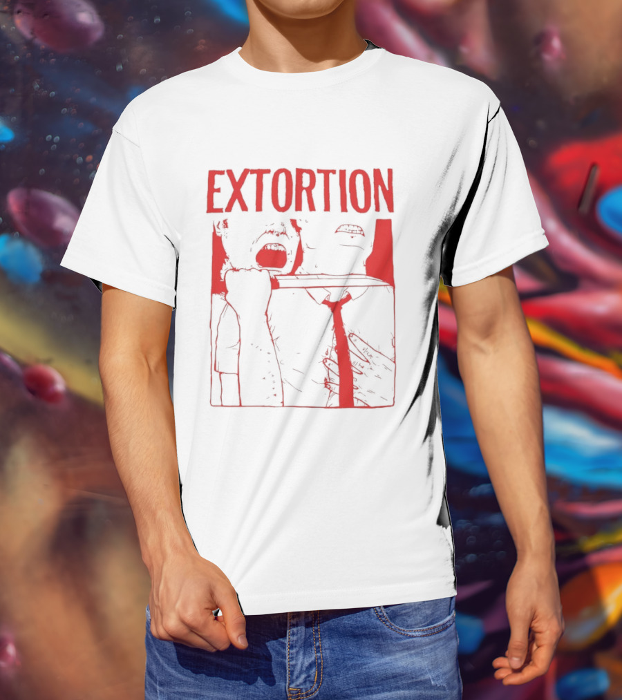 Extortion Throat Slit Dark Horror Red Grunge Aesthetic T-Shirt
