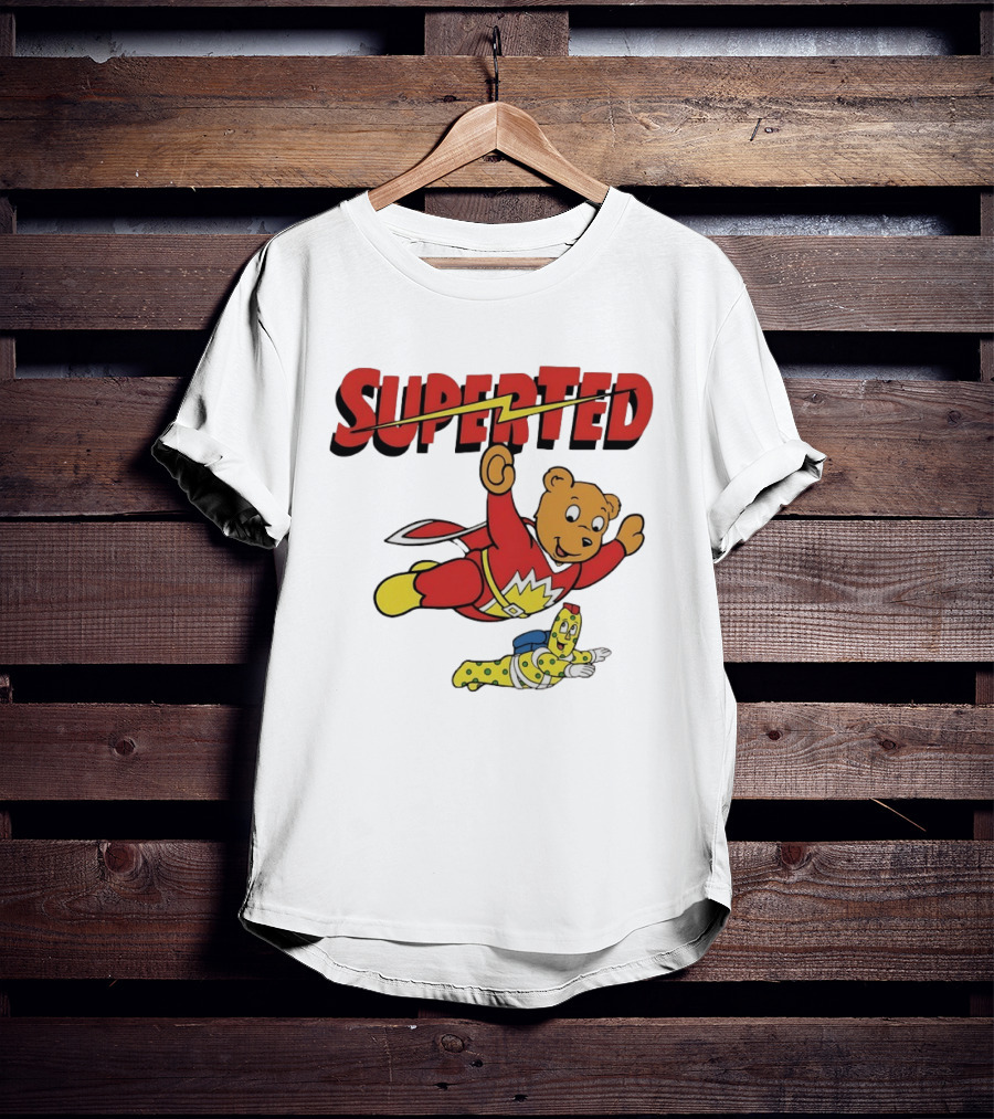 Superted And Spot 80s Cartoon British Animation Flying Characters T-Shirt