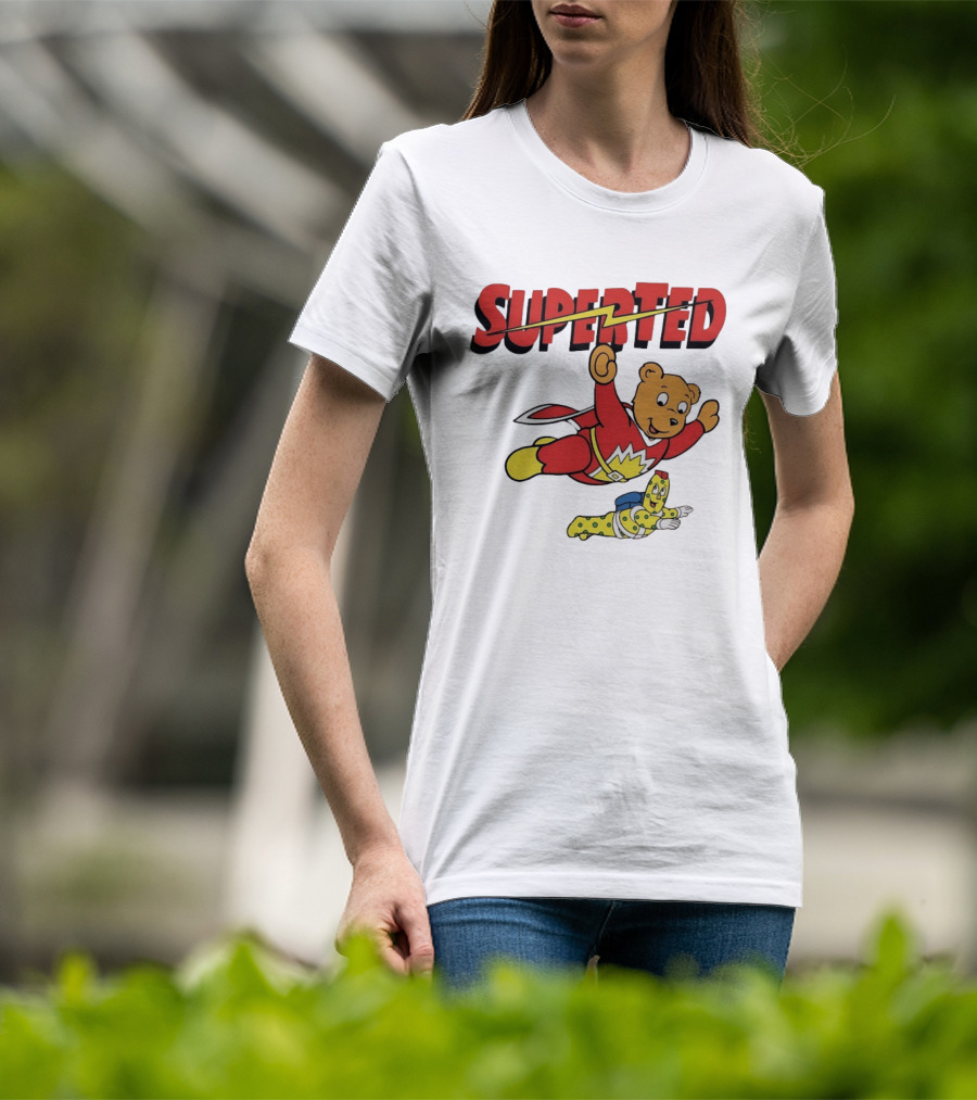 Superted And Spot 80s Cartoon British Animation Flying Characters T-Shirt